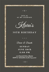 Elegant Gold - Birthday Invitation